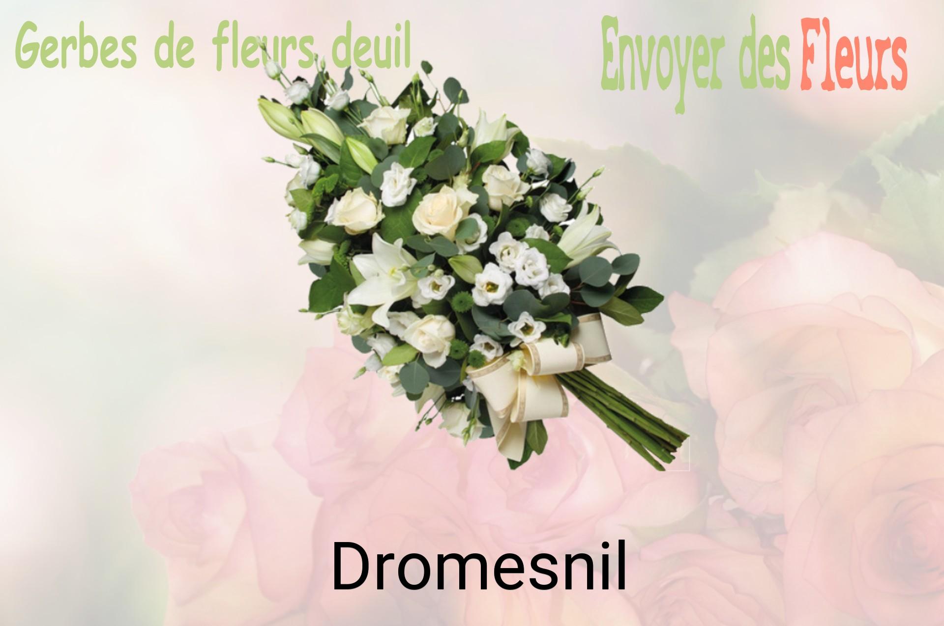 Gerbe de fleurs de deuil livrée à Dromesnil